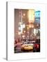 Urban Scene with Yellow Taxi-Philippe Hugonnard-Stretched Canvas