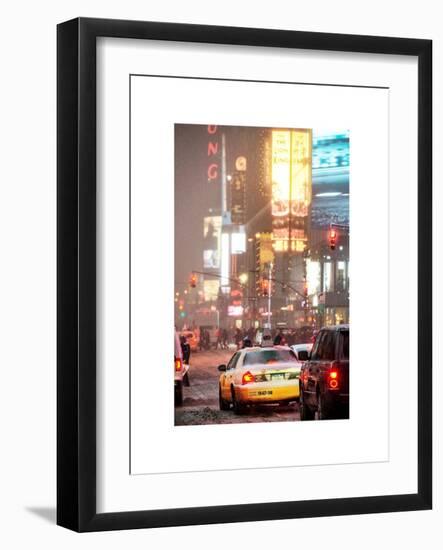 Urban Scene with Yellow Taxi-Philippe Hugonnard-Framed Art Print