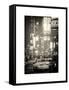 Urban Scene with Yellow Taxi-Philippe Hugonnard-Framed Stretched Canvas