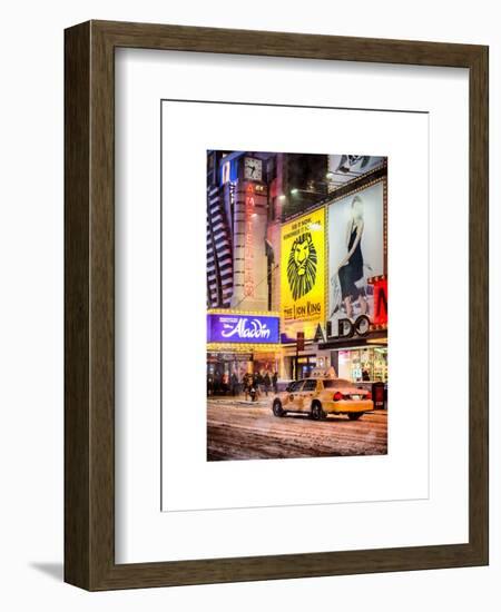 Urban Scene with Yellow Taxi-Philippe Hugonnard-Framed Art Print