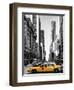 Urban Scene with Yellow Taxis-Philippe Hugonnard-Framed Art Print