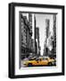 Urban Scene with Yellow Taxis-Philippe Hugonnard-Framed Art Print