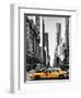 Urban Scene with Yellow Taxis-Philippe Hugonnard-Framed Art Print