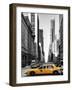 Urban Scene with Yellow Taxis-Philippe Hugonnard-Framed Art Print