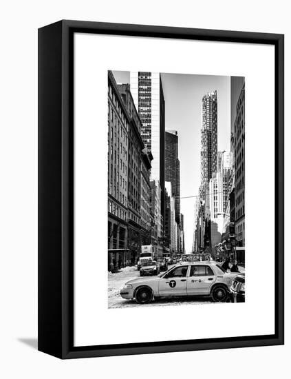 Urban Scene with Yellow Taxis-Philippe Hugonnard-Framed Stretched Canvas