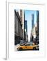Urban Scene with Yellow Taxis-Philippe Hugonnard-Framed Art Print