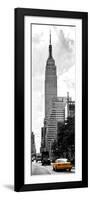 Urban Scene, Yellow Cab and Empire State Buildings View, Midtown Manhattan, NYC-Philippe Hugonnard-Framed Photographic Print