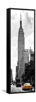 Urban Scene, Yellow Cab and Empire State Buildings View, Midtown Manhattan, NYC-Philippe Hugonnard-Framed Stretched Canvas