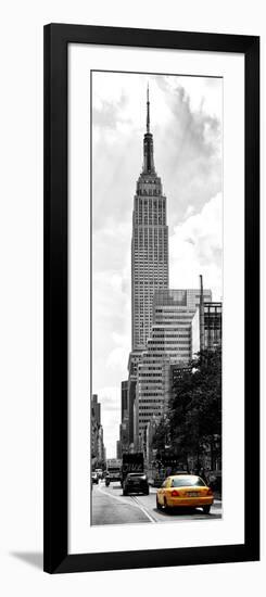 Urban Scene, Yellow Cab and Empire State Buildings View, Midtown Manhattan, NYC-Philippe Hugonnard-Framed Photographic Print