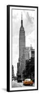 Urban Scene, Yellow Cab and Empire State Buildings View, Midtown Manhattan, NYC-Philippe Hugonnard-Framed Photographic Print