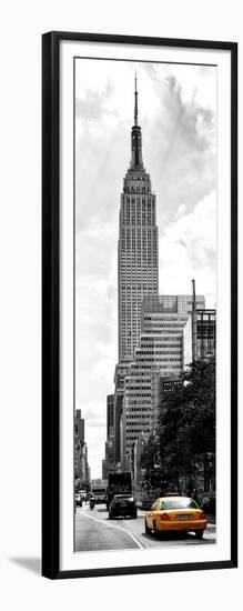 Urban Scene, Yellow Cab and Empire State Buildings View, Midtown Manhattan, NYC-Philippe Hugonnard-Framed Photographic Print