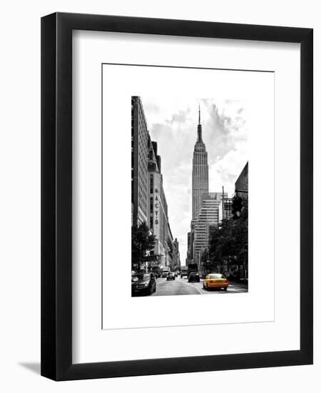 Urban Scene, Yellow Cab, Empire State Buildings and Macy's Views, Midtown Manhattan, NYC-Philippe Hugonnard-Framed Art Print