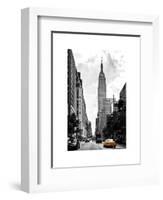 Urban Scene, Yellow Cab, Empire State Buildings and Macy's Views, Midtown Manhattan, NYC-Philippe Hugonnard-Framed Art Print