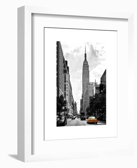 Urban Scene, Yellow Cab, Empire State Buildings and Macy's Views, Midtown Manhattan, NYC-Philippe Hugonnard-Framed Art Print