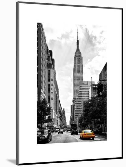 Urban Scene, Yellow Cab, Empire State Buildings and Macy's Views, Midtown Manhattan, NYC-Philippe Hugonnard-Mounted Art Print