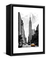 Urban Scene, Yellow Cab, Empire State Buildings and Macy's Views, Midtown Manhattan, NYC-Philippe Hugonnard-Framed Stretched Canvas