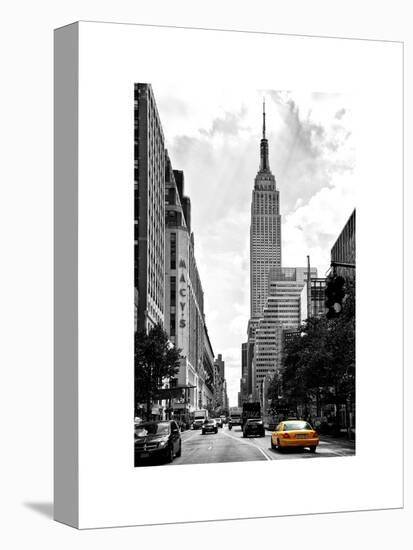 Urban Scene, Yellow Cab, Empire State Buildings and Macy's Views, Midtown Manhattan, NYC-Philippe Hugonnard-Stretched Canvas