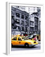 Urban Scene, Yellow Taxi, 34th St, Downtown Manhattan, New York, United States, Art Colors-Philippe Hugonnard-Framed Premium Photographic Print