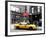 Urban Scene, Yellow Taxi, Prince Street, Lower Manhattan, NYC, Black and White Photography Colors-Philippe Hugonnard-Framed Photographic Print