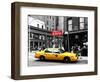 Urban Scene, Yellow Taxi, Prince Street, Lower Manhattan, NYC, Black and White Photography Colors-Philippe Hugonnard-Framed Photographic Print