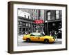 Urban Scene, Yellow Taxi, Prince Street, Lower Manhattan, NYC, Black and White Photography Colors-Philippe Hugonnard-Framed Photographic Print