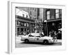 Urban Scene, Yellow Taxi, Prince Street, Lower Manhattan, NYC, US, Black and White Photography-Philippe Hugonnard-Framed Photographic Print