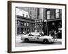 Urban Scene, Yellow Taxi, Prince Street, Lower Manhattan, NYC, US, Black and White Photography-Philippe Hugonnard-Framed Photographic Print