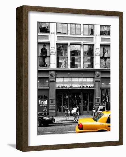 Urban Scene, Yellow Taxi, Topshop Store Front, Broadway, Soho, Manhattan, New York Colors-Philippe Hugonnard-Framed Photographic Print