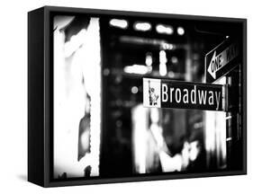 Urban Sign, Broadway Sign at Times Square by Night, Manhattan, New York, Classic-Philippe Hugonnard-Framed Stretched Canvas