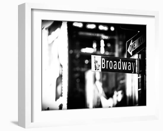 Urban Sign, Broadway Sign at Times Square by Night, Manhattan, New York, Classic-Philippe Hugonnard-Framed Premium Photographic Print