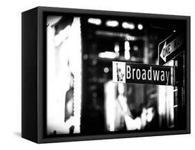 Urban Sign, Broadway Sign at Times Square by Night, Manhattan, New York, Classic-Philippe Hugonnard-Framed Stretched Canvas