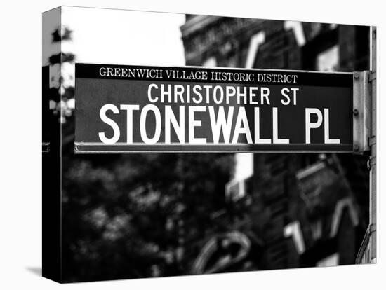 Urban Sign, Christopher Street and Stonewall Place, Greenwich Village District, Manhattan, New York-Philippe Hugonnard-Stretched Canvas