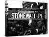 Urban Sign, Christopher Street and Stonewall Place, Greenwich Village District, Manhattan, New York-Philippe Hugonnard-Stretched Canvas