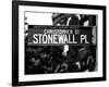 Urban Sign, Christopher Street and Stonewall Place, Greenwich Village District, Manhattan, New York-Philippe Hugonnard-Framed Photographic Print