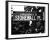 Urban Sign, Christopher Street and Stonewall Place, Greenwich Village District, Manhattan, New York-Philippe Hugonnard-Framed Photographic Print