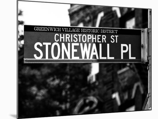 Urban Sign, Christopher Street and Stonewall Place, Greenwich Village District, Manhattan, New York-Philippe Hugonnard-Mounted Photographic Print