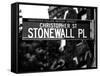 Urban Sign, Christopher Street and Stonewall Place, Greenwich Village District, Manhattan, New York-Philippe Hugonnard-Framed Stretched Canvas