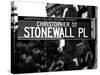 Urban Sign, Christopher Street and Stonewall Place, Greenwich Village District, Manhattan, New York-Philippe Hugonnard-Stretched Canvas