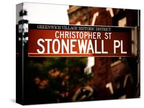 Urban Sign, Christopher Street and Stonewall Place, Greenwich Village District, Manhattan, New York-Philippe Hugonnard-Stretched Canvas