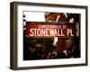 Urban Sign, Christopher Street and Stonewall Place, Greenwich Village District, Manhattan, New York-Philippe Hugonnard-Framed Photographic Print