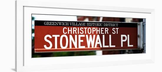 Urban Sign, Christopher Street and Stonewall Place, Greenwich Village, Manhattan, New York-Philippe Hugonnard-Framed Photographic Print