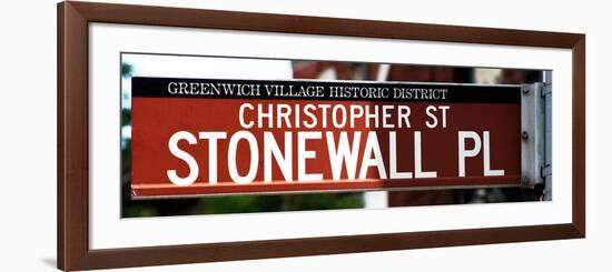 Urban Sign, Christopher Street and Stonewall Place, Greenwich Village, Manhattan, New York-Philippe Hugonnard-Framed Photographic Print