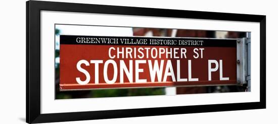 Urban Sign, Christopher Street and Stonewall Place, Greenwich Village, Manhattan, New York-Philippe Hugonnard-Framed Photographic Print