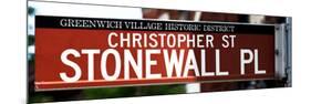 Urban Sign, Christopher Street and Stonewall Place, Greenwich Village, Manhattan, New York-Philippe Hugonnard-Mounted Photographic Print