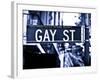 Urban Sign, Gay Street, Greenwich Village District, Manhattan, New York, Blue Light Photography-Philippe Hugonnard-Framed Photographic Print