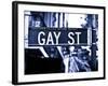 Urban Sign, Gay Street, Greenwich Village District, Manhattan, New York, Blue Light Photography-Philippe Hugonnard-Framed Photographic Print