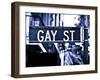 Urban Sign, Gay Street, Greenwich Village District, Manhattan, New York, Blue Light Photography-Philippe Hugonnard-Framed Photographic Print