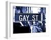 Urban Sign, Gay Street, Greenwich Village District, Manhattan, New York, Blue Light Photography-Philippe Hugonnard-Framed Photographic Print