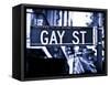 Urban Sign, Gay Street, Greenwich Village District, Manhattan, New York, Blue Light Photography-Philippe Hugonnard-Framed Stretched Canvas