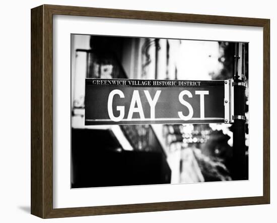 Urban Sign, Gay Street, Greenwich Village District, Manhattan, New York, Old-Philippe Hugonnard-Framed Premium Photographic Print